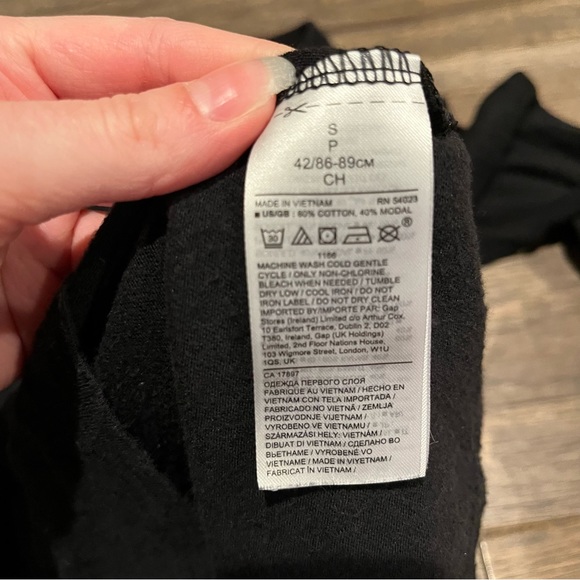 Banana Republic Black Cozy Slub Long Sleeve Slouchy Tee Size Small - Picture 4 of 4